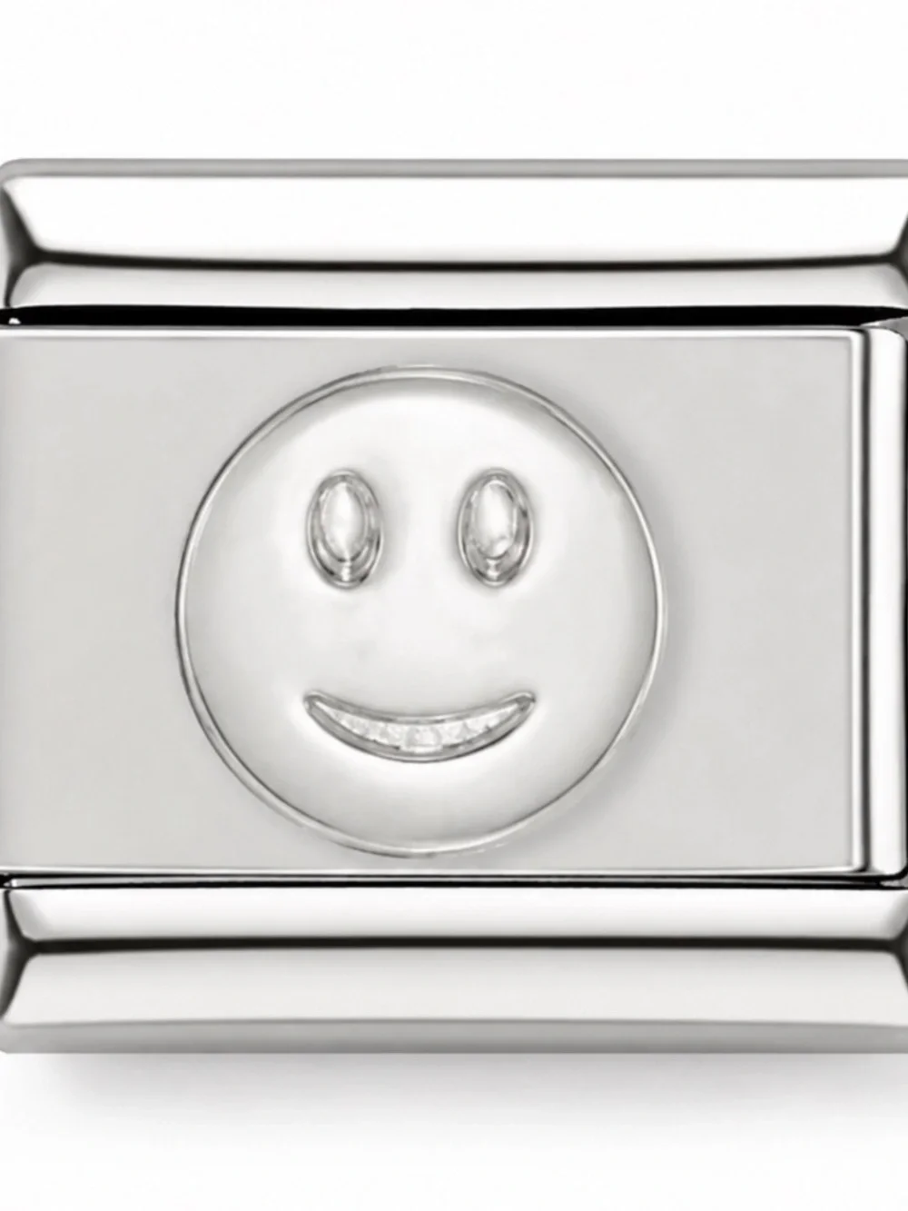 Silver Smiley Face Italian Charm Link - 9mm